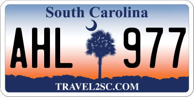 SC license plate AHL977