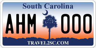 SC license plate AHM000