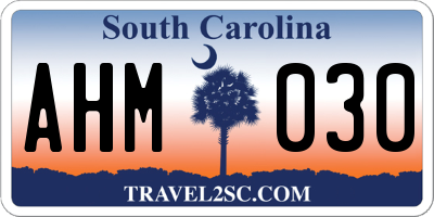 SC license plate AHM030