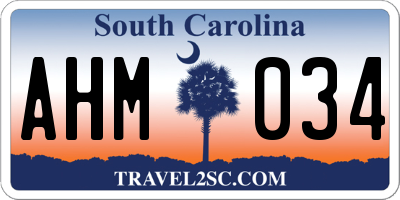SC license plate AHM034
