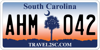 SC license plate AHM042