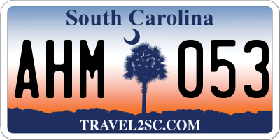 SC license plate AHM053