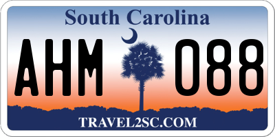 SC license plate AHM088