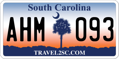 SC license plate AHM093