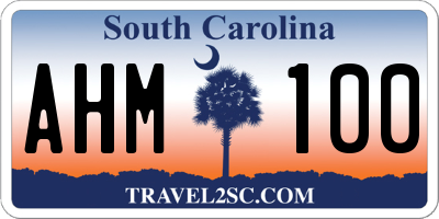 SC license plate AHM100