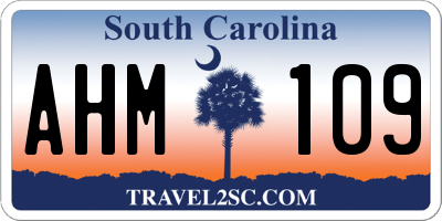 SC license plate AHM109