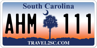 SC license plate AHM111
