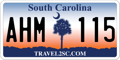 SC license plate AHM115