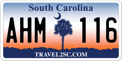 SC license plate AHM116