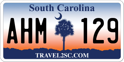 SC license plate AHM129