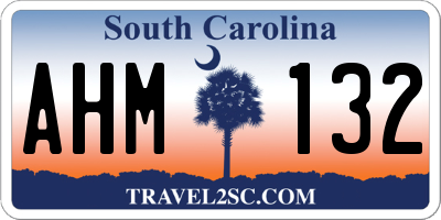 SC license plate AHM132