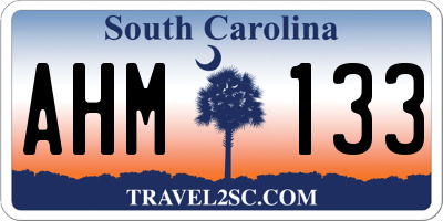 SC license plate AHM133