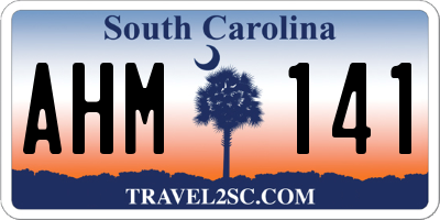 SC license plate AHM141