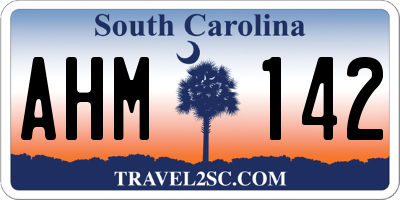 SC license plate AHM142