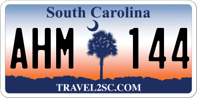 SC license plate AHM144