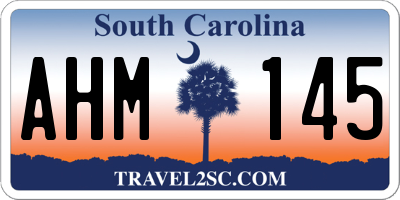 SC license plate AHM145