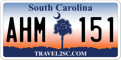 SC license plate AHM151
