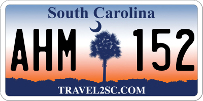 SC license plate AHM152