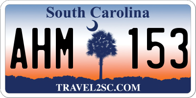 SC license plate AHM153