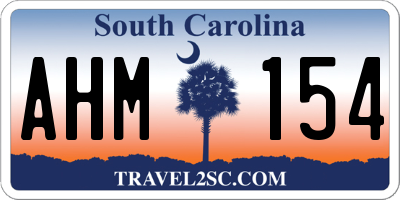 SC license plate AHM154