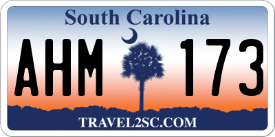 SC license plate AHM173