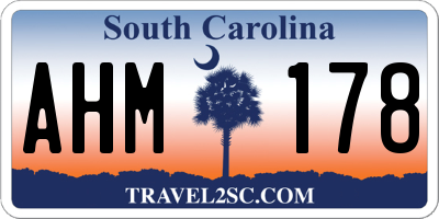 SC license plate AHM178