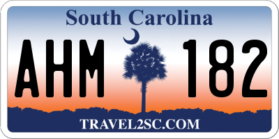 SC license plate AHM182