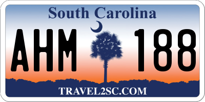 SC license plate AHM188