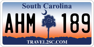 SC license plate AHM189