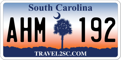 SC license plate AHM192