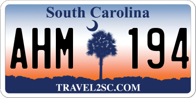 SC license plate AHM194