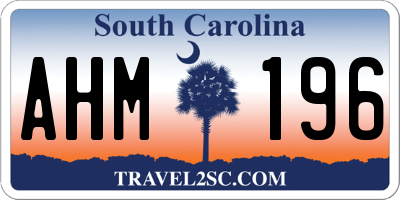 SC license plate AHM196