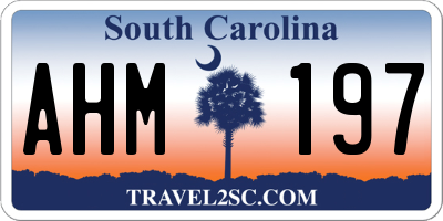 SC license plate AHM197