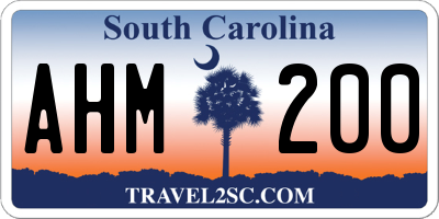 SC license plate AHM200