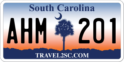 SC license plate AHM201