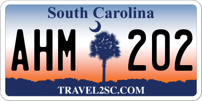 SC license plate AHM202