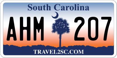 SC license plate AHM207