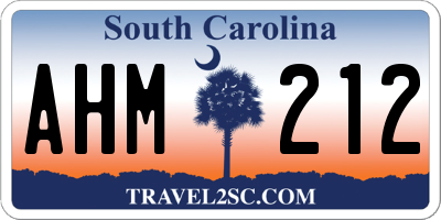 SC license plate AHM212