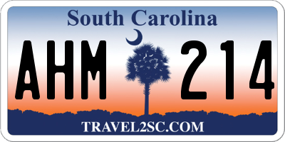 SC license plate AHM214