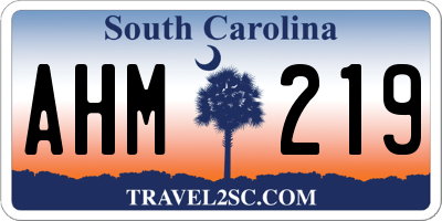SC license plate AHM219