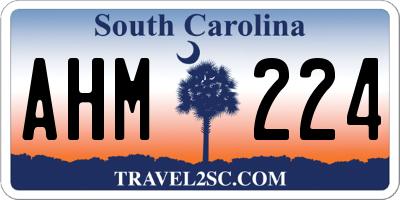 SC license plate AHM224