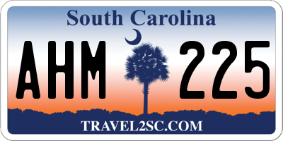 SC license plate AHM225