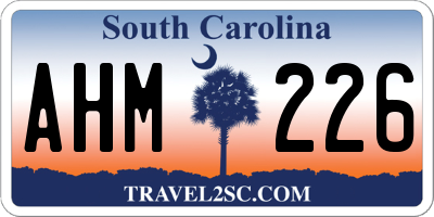 SC license plate AHM226