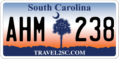 SC license plate AHM238