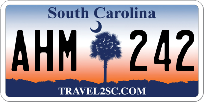 SC license plate AHM242