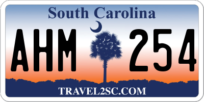 SC license plate AHM254