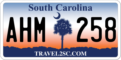 SC license plate AHM258