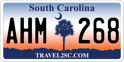 SC license plate AHM268