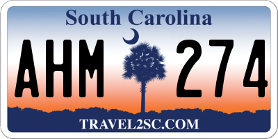 SC license plate AHM274