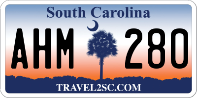 SC license plate AHM280